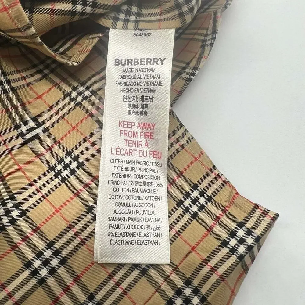 Burberry Kids Logo Vintage Check long sleeve shirt 8y